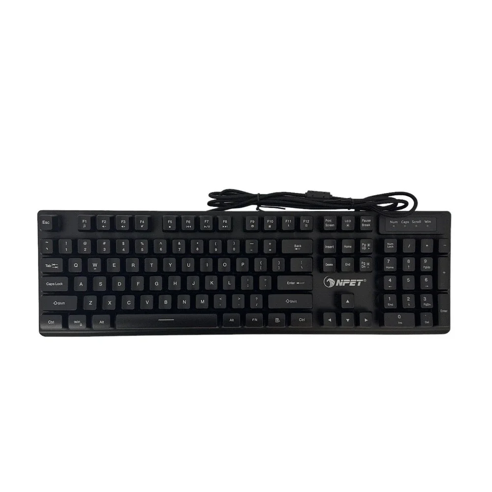 NPET K10 Gaming Keyboard Open Box Wired Illuminated Backlit Multicolor Floating